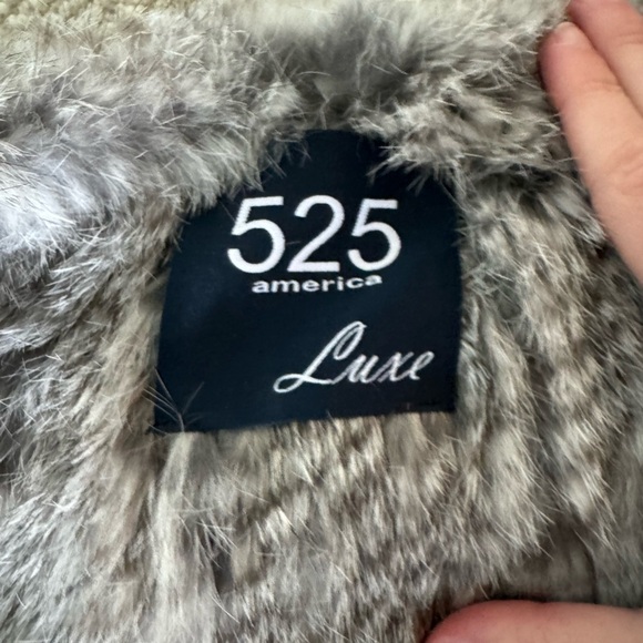 525 American Luxe real rabbit fur vest. Grey - Picture 3 of 3